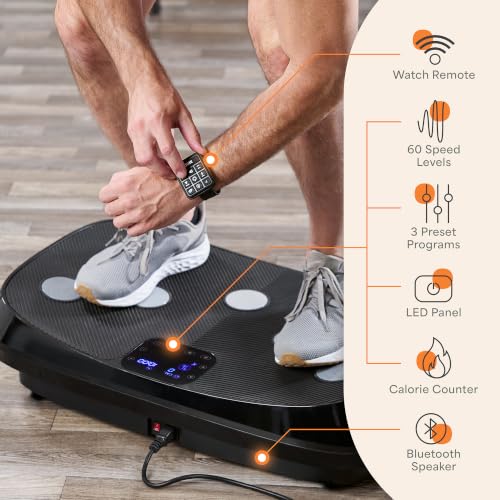 4D Curved Vibration Plate Exercise Machine - Black