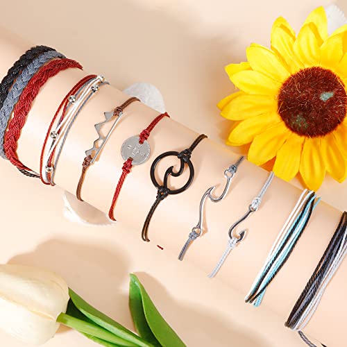 Waterproof String Anklet Bracelet Set - 11pcs for Women