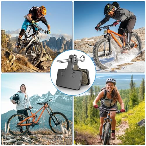 4 Pairs Resin Semi-Metallic Bicycle Disc Brake Pads for Mountain Bikes