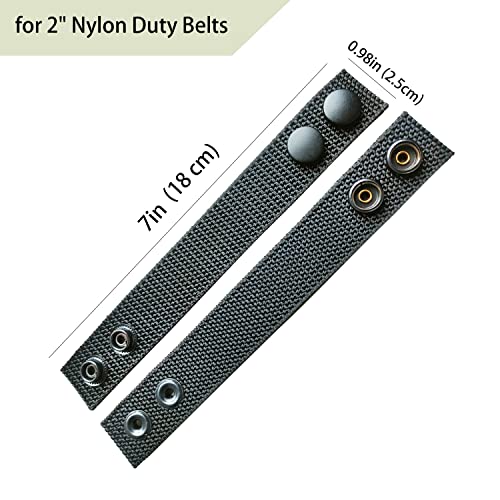 Heavy Duty Nylon Double-Snap Belt Keepers for 2"-2.25" Belts - Black, 4 Pcs