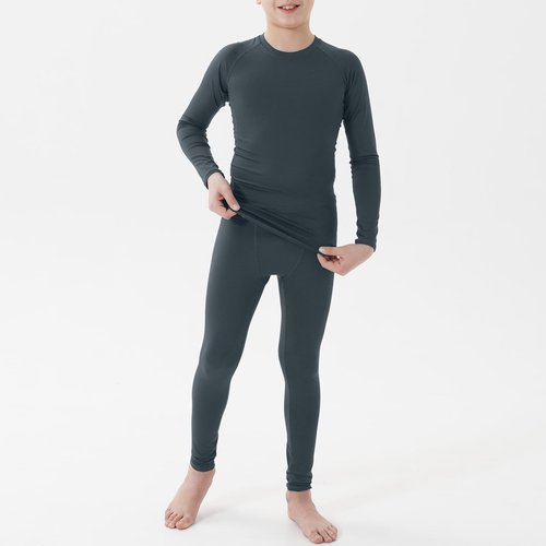 HovSiyla Youth Boys' Compression Leggings Athletic Shirt Tights Top Base Layer Set Sports Youth for Kids Grey M