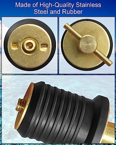 WMJNH Brass T-Handle Drain Plug for 1 Inch Diameter Drains - Easy Locking