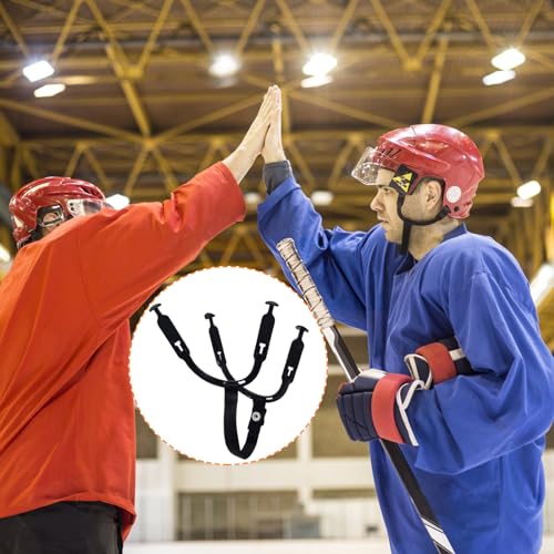 Hockey Helmet Chin Strap with Stainless Steel Snap & Ear Loops Replacement Parts