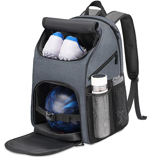 Bowling Backpack with Shoe Compartment - Grey, Fits Size 16