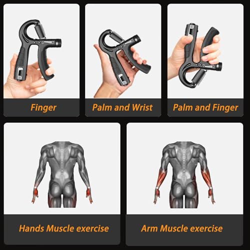 Adjustable Hand Grip Strengthener with Counter - Pink Grip