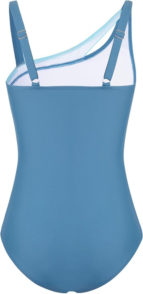 Belovance One Piece Girls Swimsuit - Solid Color Ruched Design | Quick Dry Beach Swimwear (Ages 7-16)