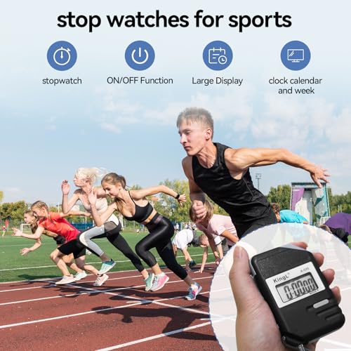 KingL 2 Pack Digital Stopwatch Timer with Large Display Waterproof For Sports & Training