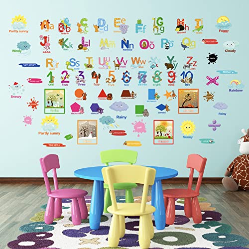 Animal Alphabet Wall Decals - 9 Educational Learning Stickers