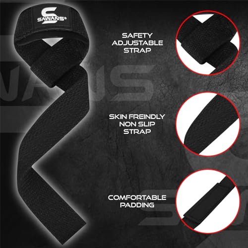 Weight Lifting Wrist Support Straps - Black - One Size