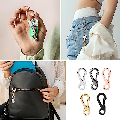 Mini Carabiner Clip Buckle Clasps - 12Pcs Black for Camping