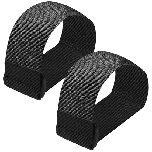 Under Desk Elliptical Pedal Band - Leg Exerciser Traction Straps, 2 Pcs - Black