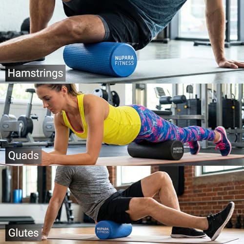 Pink 12-Inch Medium Foam Roller for Back & Muscle Recovery - Nupara Fitness