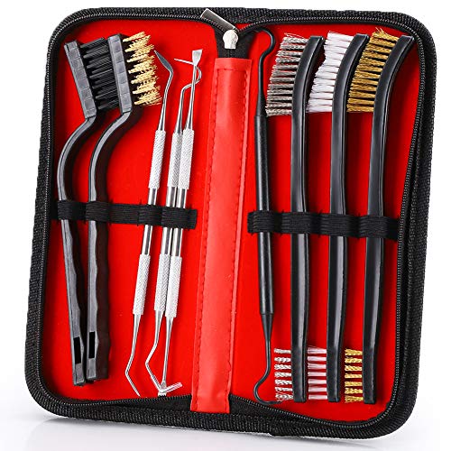 Gun Cleaning Tools Kit - 9-Piece Set with Brushes & Picks - Set B