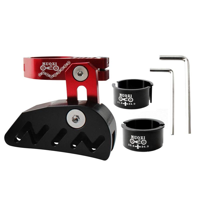Bike Chain Guide MTB Bike Protector Road Bicycle Mountain Cycle Chain Guide Tensioner with Hollowed Design for Single Disc Sprocket, Front Dial Smooth Driving(Red)