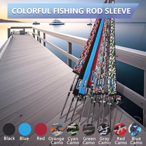 Blue Camo 58-Inch Neoprene Fishing Rod Sleeve - 2 Pack by KPEPIX