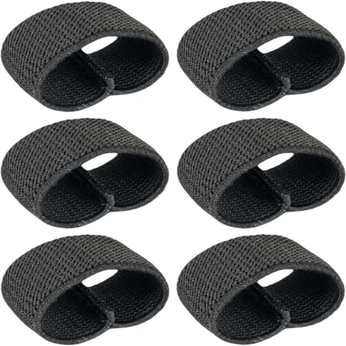 Elastic Belt Keepers - Durable Strap Holders for Duty Belts - Black - 6 Pack