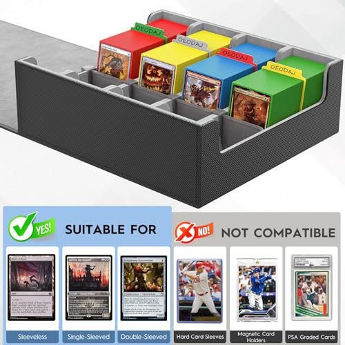 Large Capacity Trading Card Storage Box with Dividers & Stands