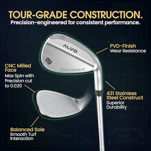 Alvo Golf Satin Chrome 60° Right-Hand Full Face Wedge - Individual Golf Club