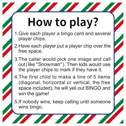 Christmas Bingo Game for 24 Players - Cute Holiday Edition