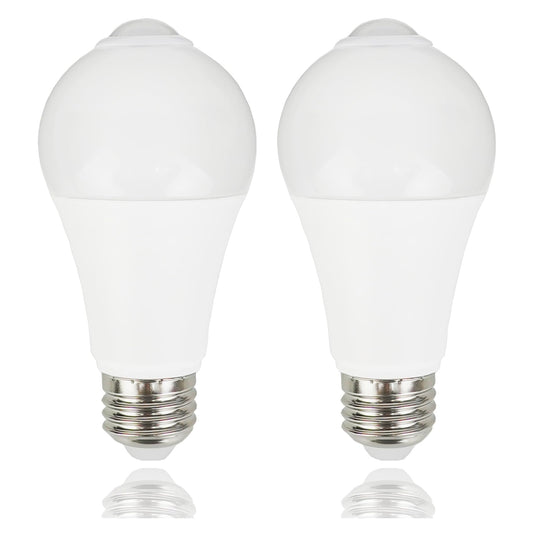 CICINY Motion Sensor Light Bulbs - 12W(100-Watt Equivalent), Outdoor/Indoor Motion Light Bulb Led A19 E26 5000K Daylight 1100LM, Dusk to Dawn Security Bulbs for Porch Hallway Basement Garage 2 Pack