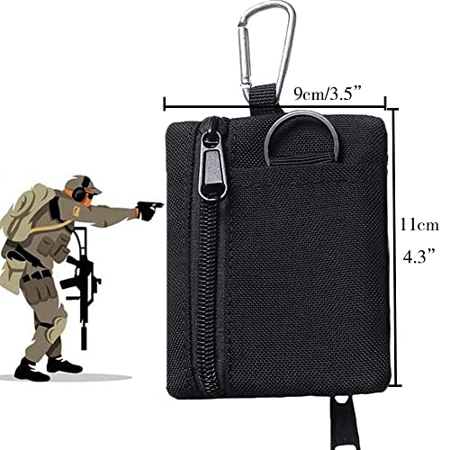 Compact Tactical Keychain Pouch - Black EDC Pocket Organizer