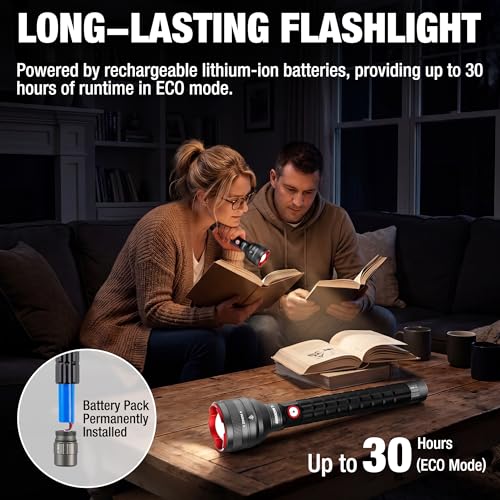 Arrow Rechargeable 5000 Lumens LED Flashlight with 5 Modes, USB-C