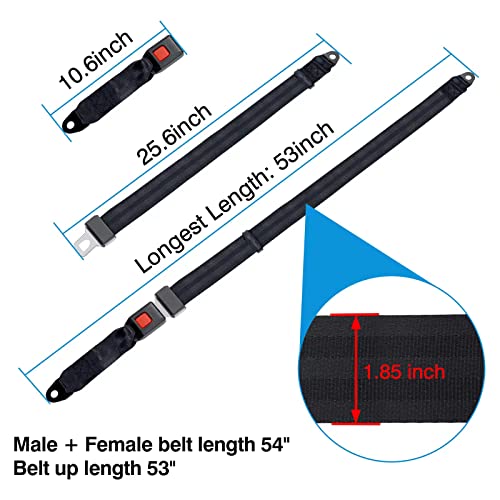 Universal Golf Cart Seat Belt Kit with Lap Straps for EZGO Yamaha Club Car UTV & Go Karts