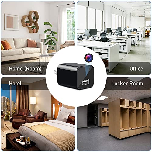 HEYING Smart USB Camera Charger, Mini Security Camera, 1080P HD Small Nanny Cam with Motion Detection for Home