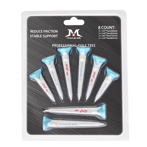 Durable 5-Prong Golf Tees - 8 Pack, Light Blue