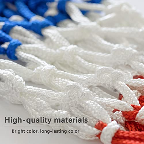 Basketball Net Replacement - All Weather Anti-Whip, 12 Loops, Red White Blue