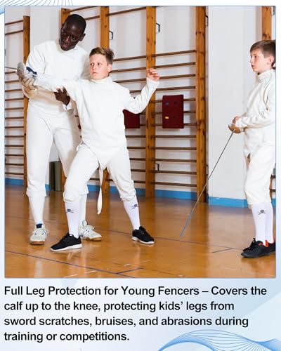 Knee High Fencing Socks for Youth - 5 Pairs Cotton Training Gear