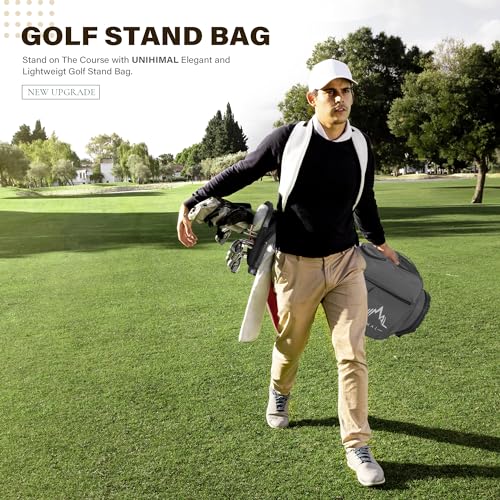 Lightweight 7-Way Golf Stand Bag - Gray | Multiple Pockets, Dual Straps
