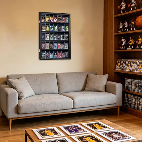 Lockable Baseball Card Display Case - Wall Mount, UV Protection