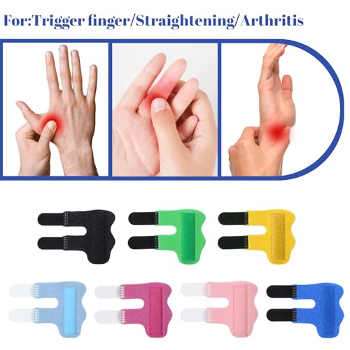 7 Pcs Finger Splint Set - Large Breathable Thumb Brace for Injury Support