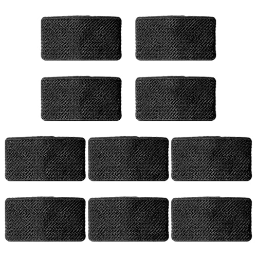 10Pcs Elastic Belt Keepers for 1.5 Inch Straps - Black