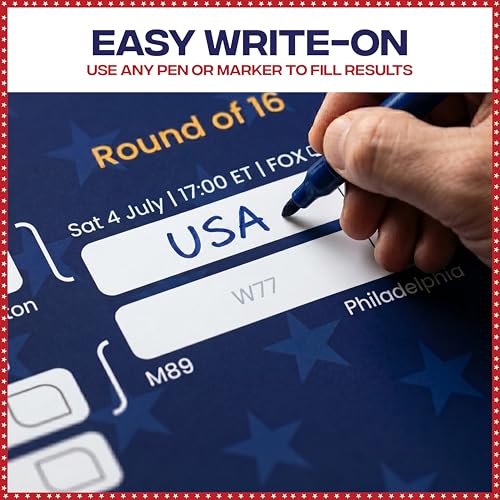 2026 World Cup Bracket Poster - A1 Soccer Wall Chart with US Kick-Off Times