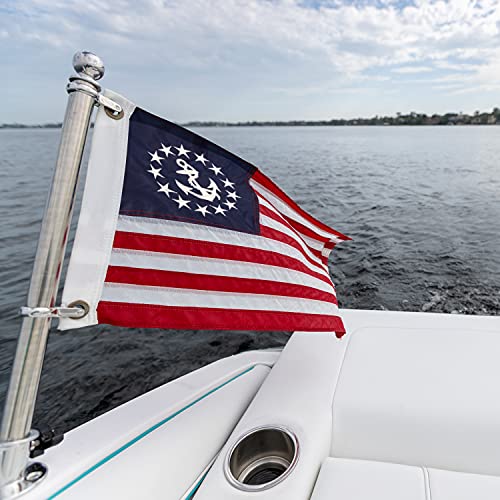 American Yacht Ensign Flag - 12x18 Inch Nautical Flag - Embroidered Stars & Sewn Stripes
