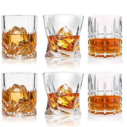 DeeCoo 6 Pack Premium 10/11 OZ Scotch Old Fashioned Whiskey Glasses Set - Barware