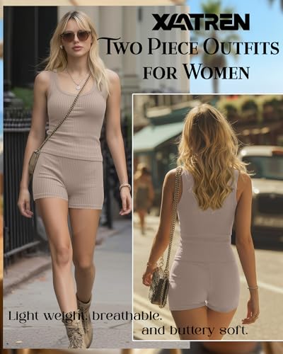 Womens 2 Piece Workout Set - Cotton Spandex Activewear