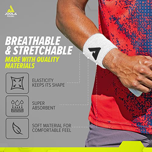 Moisture Wicking Wristband 2 Pack - White Elastic Sweatbands