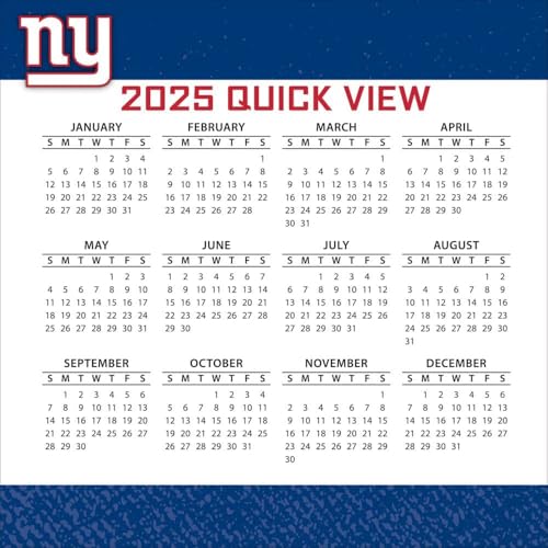 New York Giants 2025 Daily Box Calendar with Trivia