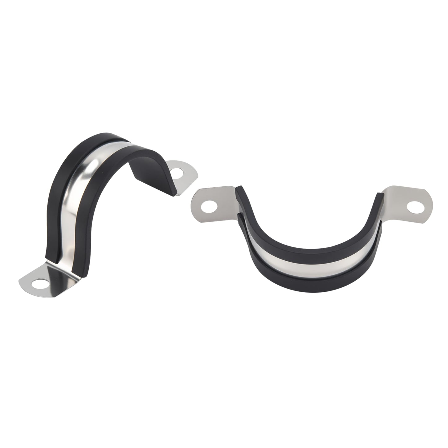 1-1/4 Inch 10 PCS 2 Holes Rubber Cushioned U Bracket Clamp, Reinforced Rigid Pipe Strap, Stainless Steel Conduit Straps Cable Clamp (32 mm) by Tavonuxt