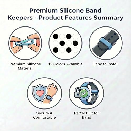 Silicone Fastener Rings for MagicBand 2.0 & Plus - 12 Pack Black & White