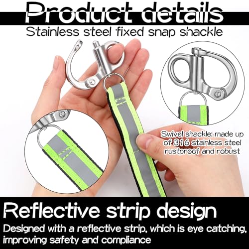 Fluorescent Green 4-Pack SCBA Quick Release Shackles with Reflective Tape