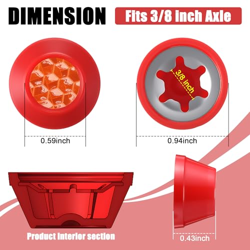 Red Hub Caps for Radio Flyer Wagon - 2 Pack