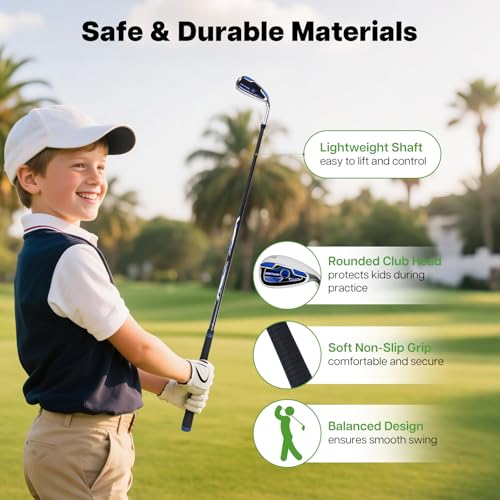 Complete Kids Golf Club Set for Ages 9-12 - Lightweight with Stand Bag