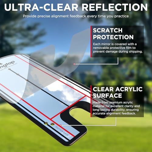 Golf Putting Alignment Mirror - Indoor & Outdoor Stroke Training