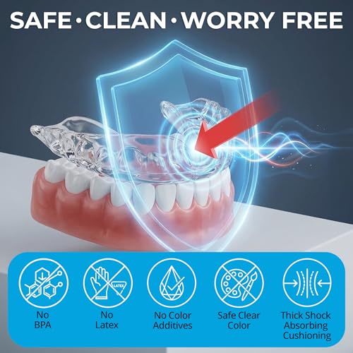 Custom Fit Sport Mouth Guards - 2 Pack, BPA Free, Clear