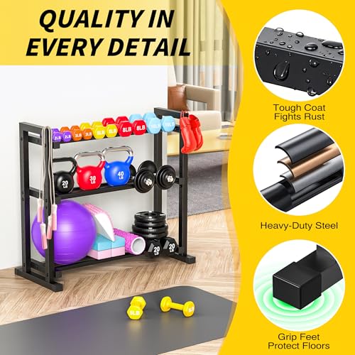 3-Tier Adjustable Dumbbell Rack - Heavy Duty Weight Stand