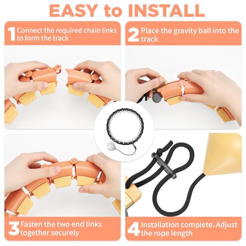 Weighted Detachable Fitness Hoop for Weight Loss - Quiet & Adjustable